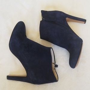 Size 7 Blue Suede Ankle Boots